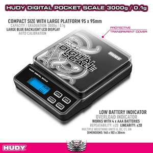 107866 HUDY PROFFESIONAL DIGITAL POCKET SCALE 3000g/0.1g