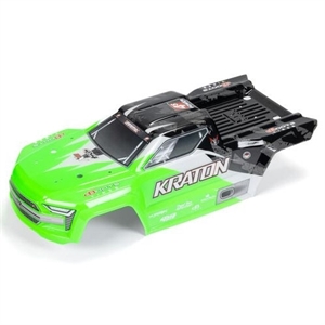 ARA402359 PAINTED DECALED TRIMMED BODY, GREEN/BLACK: KRATON 4X4