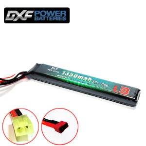 [행사]DXF 배터리 소프트 리튬7.4v 1350mah 25c-50c(2S) DXF 한국총판 RC9 정품dxf01 (에어소프트 타입)