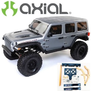 AXI05000T2+YS01-SCX6 [실재고 상품] [역대급 초대형 라클차량+웨건링크 묶음세트]1/6 SCX6 Jeep JLU Wrangler 4WD Rock Crawler RTR: Silver+웨건 링크 콤보세트