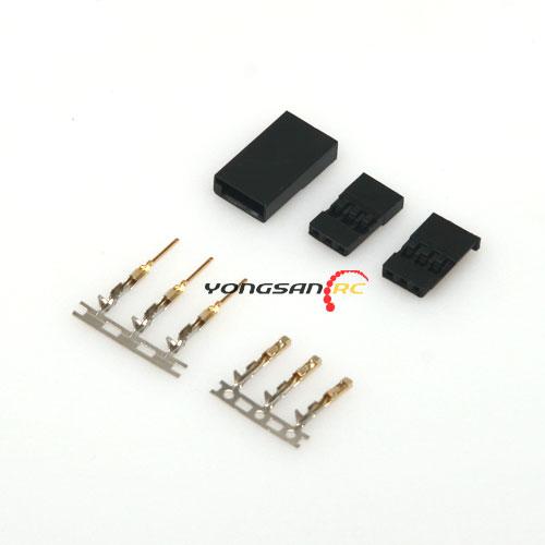FUTABA CONNECTOR, PLATED TERMINALS (MALE, FEMALE / 1 PAIR)