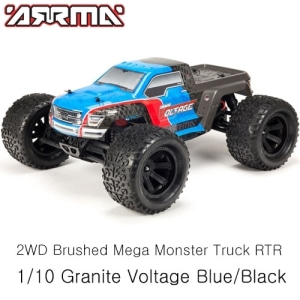 ARA102727T2 ARRMA 1/10 Granite Voltage 2WD Brushed Mega Monster Truck RTR, Blue/Black 조종기,충전기,배터리 포함 풀세트
