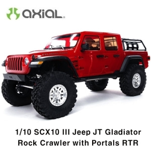AXI03006T2  (지프 JT 글래디에이터 -조립완료버전) SCX10III Jeep JT Gladiator w/Portals,Red:1/10 RTR