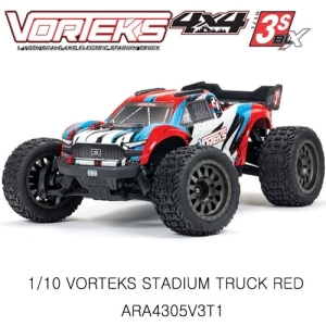 ARA4305V3T1 ARRMA 1/10 VORTEKS 4X4 3S BLX Stadium Truck RTR, Red