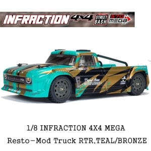ARA4215V3T2 1/8 INFRACTION 4X4 MEGA Resto-Mod Truck RTR, TEAL/BRONZE