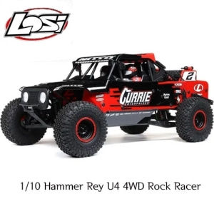 LOS03030T1 1/10 Hammer Rey U4 4WD Rock Racer Brushless RTR with Smart and AVC, Red