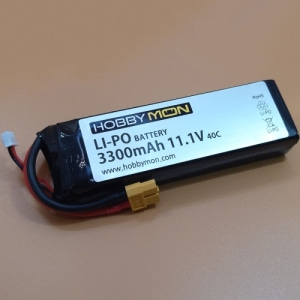 HBM3300M3S [얇은 3셀 리포 배터리] 3300mAh 11.1V 3S 40C LiPo Battery w/XT60 Connector (D1RC 디펜더 D90｜카포 JK 맥스) (크기 135 x 43 x 19mm)
