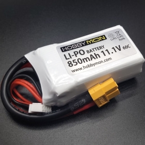 HBM850M3S [소형 3셀 리포 배터리] 850mAh 11.1V 3S 60C LiPo Battery w/XT60 Connector (RC4WD Bully II 불리2) (크기 62 x 30 x 24mm)