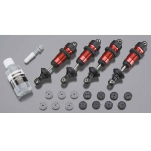 AX5460R Shocks, GTR aluminum, red-anodized (fully assembled w/o springs) (4)