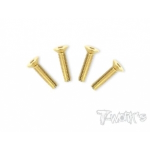 GSS-418C 4x18mm Gold Plated Hex. Countersink Screws（4pcs.）