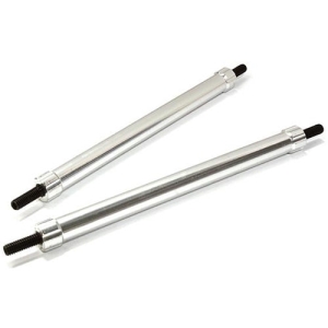 C26686SILVER Billet Machined 75mm Aluminum Linkages (2) M3 Threaded for 1/10 Scale Crawler