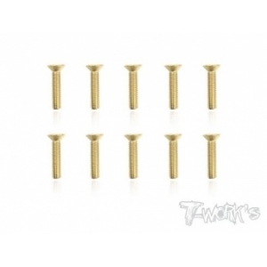GSS-314C 3x14mm Gold Plated Hex. Countersink Screws（10pcs.)