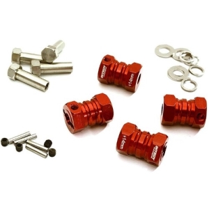 C27013RED [4개 한대분] 12mm Hex Wheel (4) Hub +14mm Offset for 1/10 Scale Truck &amp; Buggy