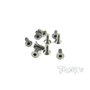 (#TSS-308C) 3x8mm Titanium Hex. Countersink Screw 10pcs. (#TSS-308C)