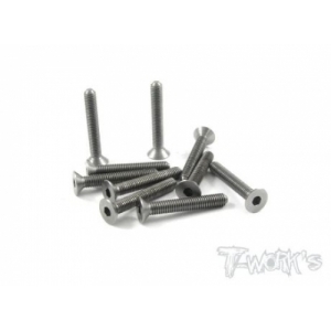 TSS-320C 3x20mm Titanium Hex. Countersink Screw 10pcs