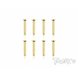 GSS-318C 3x18mm Gold Plated Hex. Countersink Screws（8pcs.)