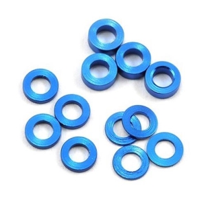 (볼스터드 와셔) ProTek RC Aluminum Ball Stud Washer Set (Blue) (12) (0.5mm, 1.0mm &amp; 2.0mm)