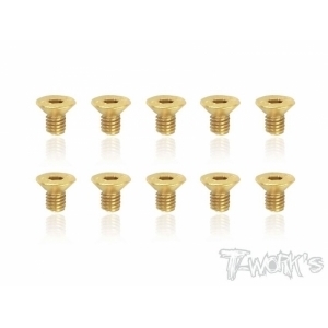 GSS-305C 3x5mm Gold Plated Hex. Countersink Steel Screws（10pcs.)
