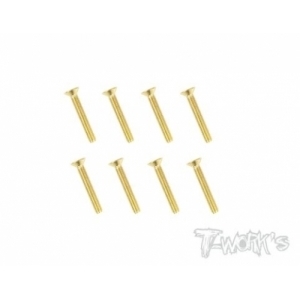 GSS-320C 3x20mm Gold Plated Hex. Countersink Screws（8pcs.)