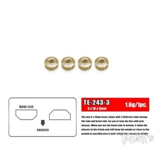 TE-243-3 3x10x3mm Brass Washer For Suspension Arm ( 4 pcs.)
