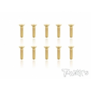 GSS-312C 3x12mm Gold Plated Hex. Countersink Screws（10pcs.)