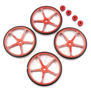 YT-0142RD Aluminum Set Up Wheels For 1:10 M Chassis Red