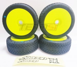 더트랙 서킷용 [SWPW-315G] Cellblock GOLD complete set tires/White wheels 4pcs (울트라 슈퍼소프트)