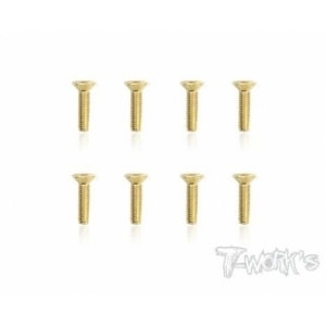 GSS-416C 4x16mm Gold Plated Hex. Countersink Screws（8pcs.)