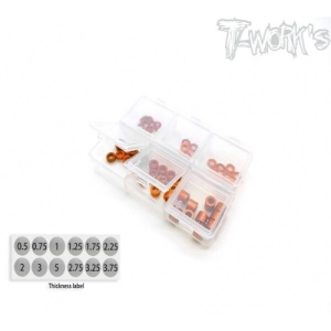 TA-140-O Aluminum 3mm Bore Washer Set ( Orange ) 0.5, 0.75 ,1,2 ,3 ,5mm Each 10pcs