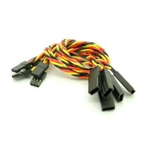 015000210-0 200mm JR 22AWG Twisted Extension Lead M to F 5pcs