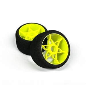 [RU-0890] YMS 1/12 Mounted FOAM TIRES (YELLOW) for FRONT MEDIUM SOFT 2pcs