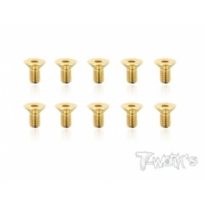 GSS-306C 3x6mm Gold Plated Hex. Countersink Screws（10pcs.)