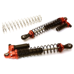 C28951RED [2개 반대분] Billet Machined Piggyback Shock(2) for 1/10 Size Off-Road Scale Crawler (L=90mm) (Red)