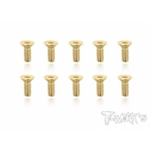 GSS-308C 3x8mm Gold Plated Hex. Countersink Screws（10pcs.)