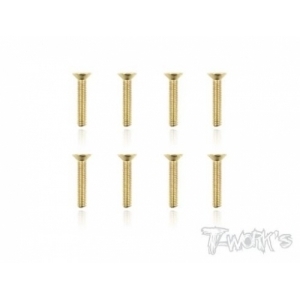 GSS-316C 3x16mm Gold Plated Hex. Countersink Screws（8pcs.)