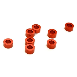 C28130RED Billet Machined 8pcs Aluminum M3x6 Washer Spacer (Thick=3.0mm) (Red)