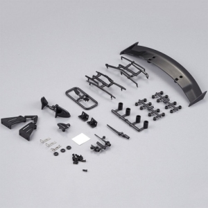 KB48352 Body Shell Basic Plastic Parts : Wing, Mirror, Roof Shark Fin, Wiper, Antenna for 1/10 Touring Car
