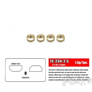 TE-243-2.5 3x10x2.5mm Brass Washer For Suspension Arm ( 4 pcs.)
