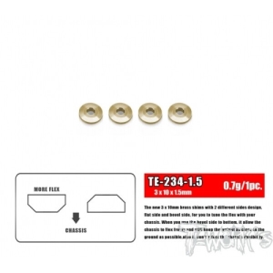TE-243-1.5 3x10x1.5mm Brass Washer For Suspension Arm ( 4 pcs.)