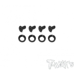 TO-205-BK Engine Mount Washer And Screw Set （ For Team Associated RC8 B3/B3.2/T3.2/T3.2E/Mugen MBX8R） Each 4 pcs.