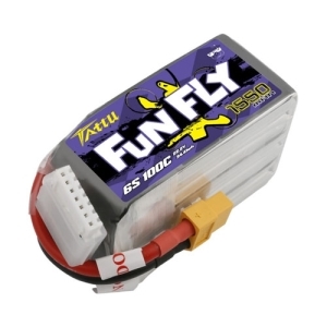 Tattu FunFly 1550mAh 100C 22.2V 6S1P lipo battery pack with XT60 Plug