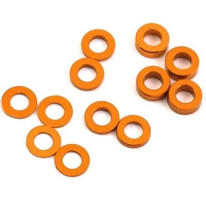 (볼스터드 와셔) ProTek RC Aluminum Ball Stud Washer Set (Orange) (12) (0.5mm, 1.0mm &amp; 2.0mm)