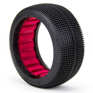 AKA14020XR 1/8 Buggy Zipps Soft LW Tire w/ Red Insert (2)