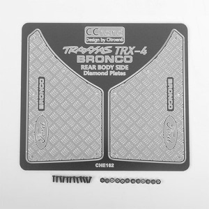 VVV-C0486 Rear Quarter Diamond Plates for Traxxas TRX-4 79 Bronco Ranger XLT