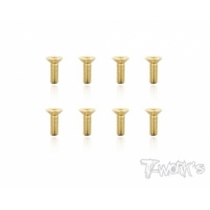 GSS-412C 4x12mm Gold Plated Hex. Countersink Screws（8pcs.）