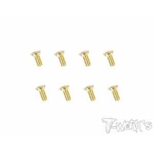 GSS-2506C 2.5x6mm Gold Plated Steel Hex. Countersink Screws（8pcs)