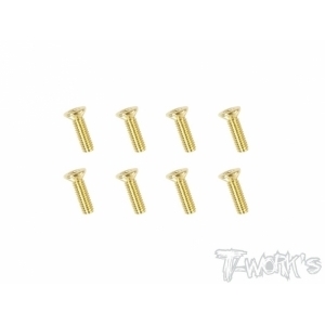 GSS-2510C 2.5x10mm Gold Plated Steel Hex. Countersink Screws（8pcs.）