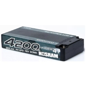 999753 NOSRAM HV Hyper LCG Modified Shorty Graphene-4.1 4200mAh Hardcase - 7.6V LiPo - 120C/60C