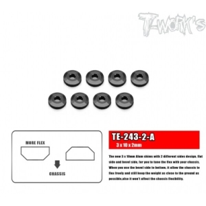 TE-243-2-A 3x10x2.0mm Alum. Washer For Suspension Arm ( 4 pcs.)