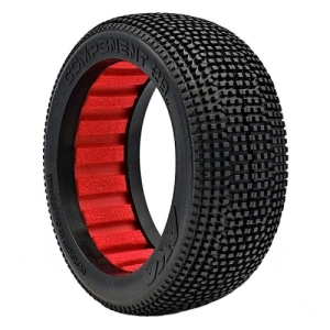 AKA14032QR 2AB Tire with Red Inserts, Supersoft LW (2): 1/8 Buggy